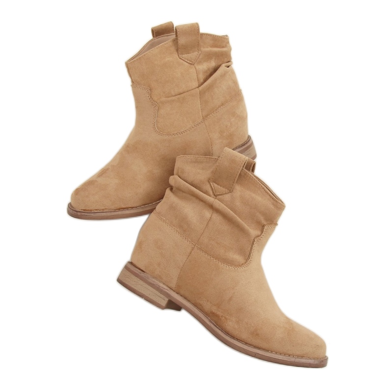 Boots on a hidden wedge beige 1516 Beige