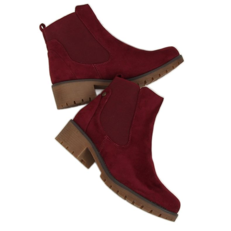 Burgundy 8B902 Wine boots for women red
