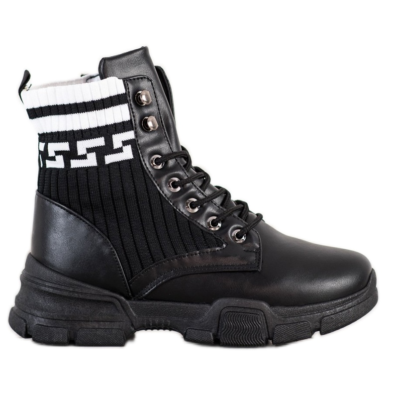 SHELOVET Lace-up Fashion Workers white black