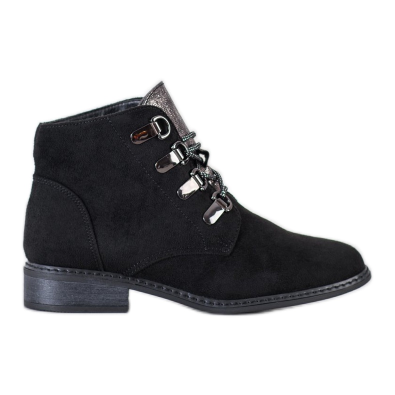 Goodin Elegant lace-up boots black silver