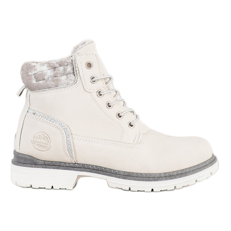 SHELOVET Hiking Boots With Velor Uppers beige silver SHELOVET Hiking Boots With Velor Uppers beige silver