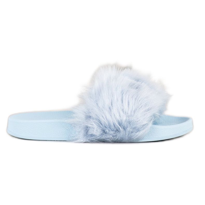 SHELOVET Rubber Slippers With Fur blue