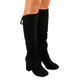 Black ankle boots with eco-suede Shimmerfog Black ankle boots with eco-suede Shimmerfog