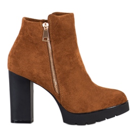 Small Swan High-heeled boots brown yellow
