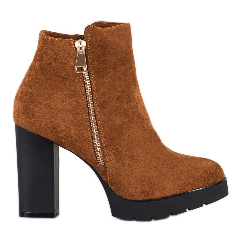 Small Swan High-heeled boots brown yellow