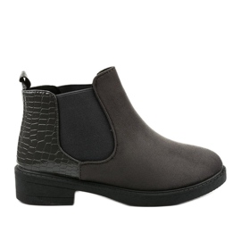 Gray suede flat boots from Herkrana grey