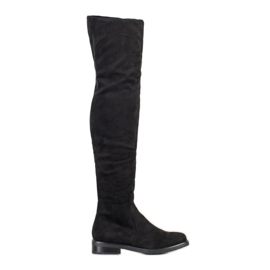 Kayla Suede thigh boots black
