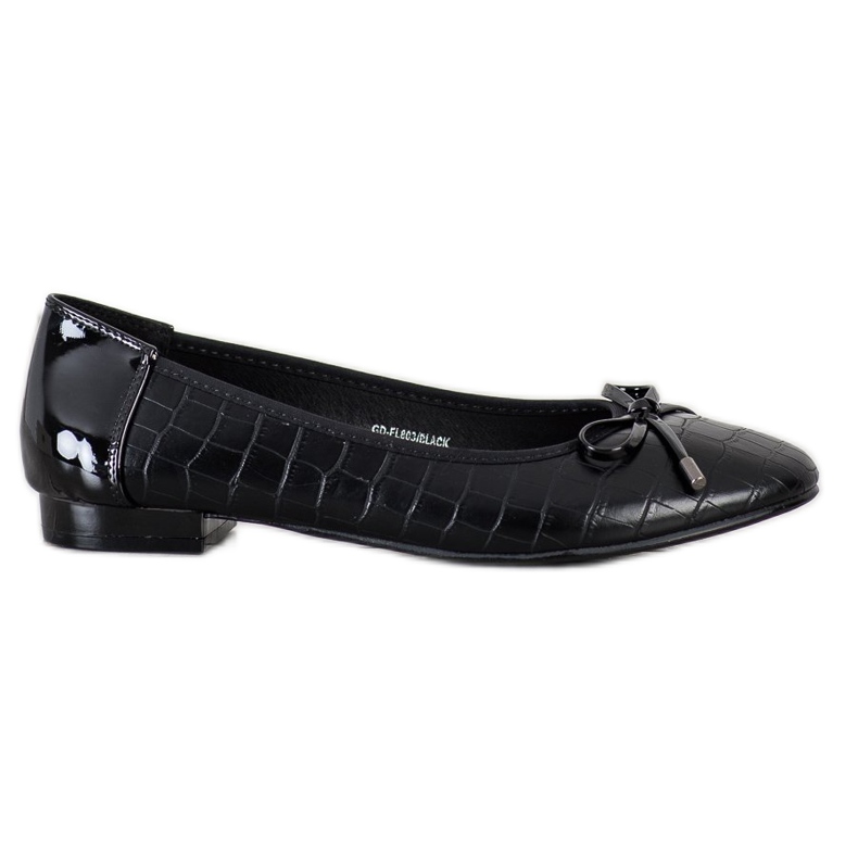 Goodin Black Snake Print Ballerina