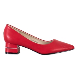 Goodin Pumps With Decorative Belt red Goodin Pumps With Decorative Belt red