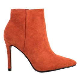 Small Swan Stylish boots on a high heel orange Small Swan Stylish boots on a high heel orange