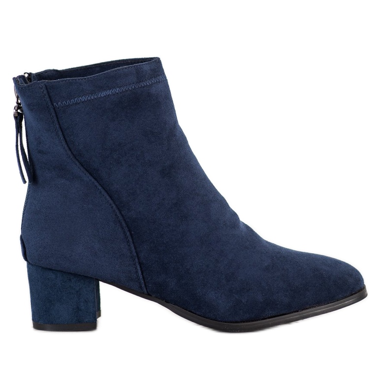 Sabatina Navy blue boots on a pillar