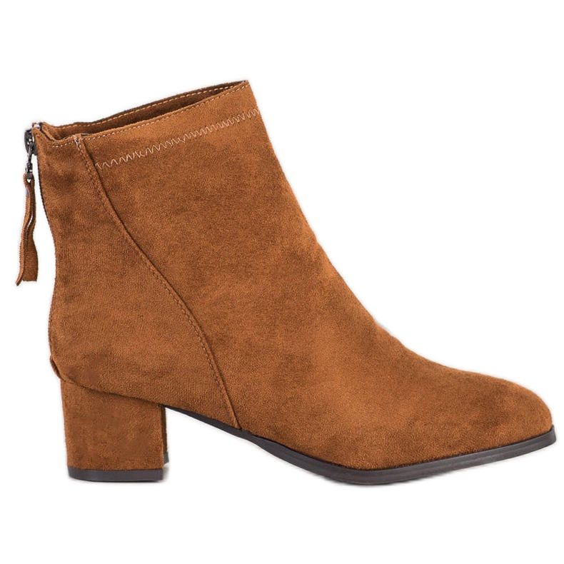 Sabatina Camel Booties On A Post brown multicolored