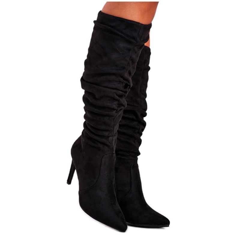SEA Women's Boots On High Heel Suede Black BM217 Dynamic