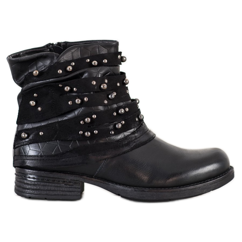 Queentina Comfortable boots with decorations black