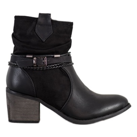 SHELOVET Boots With Decorative Stripes black