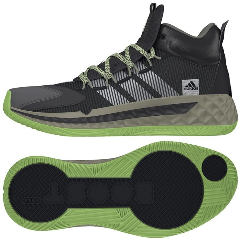 Adidas Pro Boost Mid M FW9510 basketball shoe navy blue, black, gray / silver black