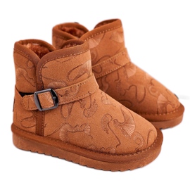 Apawwa Children's Snow Boots With Fur Brown Kawai