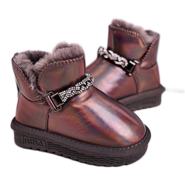 Apawwa Children's Snow Boots With Fur Petrol Gray Princess multicolored