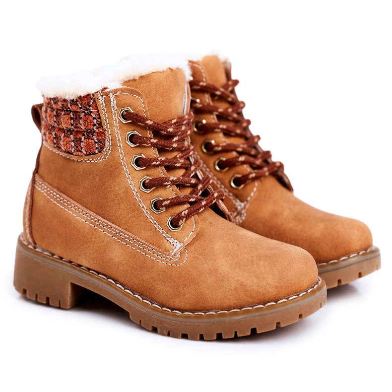Apawwa Children's Warm Boots Traperki Beżowe Forest beige brown Apawwa Children's Warm Boots Traperki Beżowe Forest beige brown