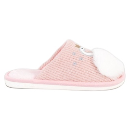 Bona Warm Slippers With Application white pink Bona Warm Slippers With Application white pink