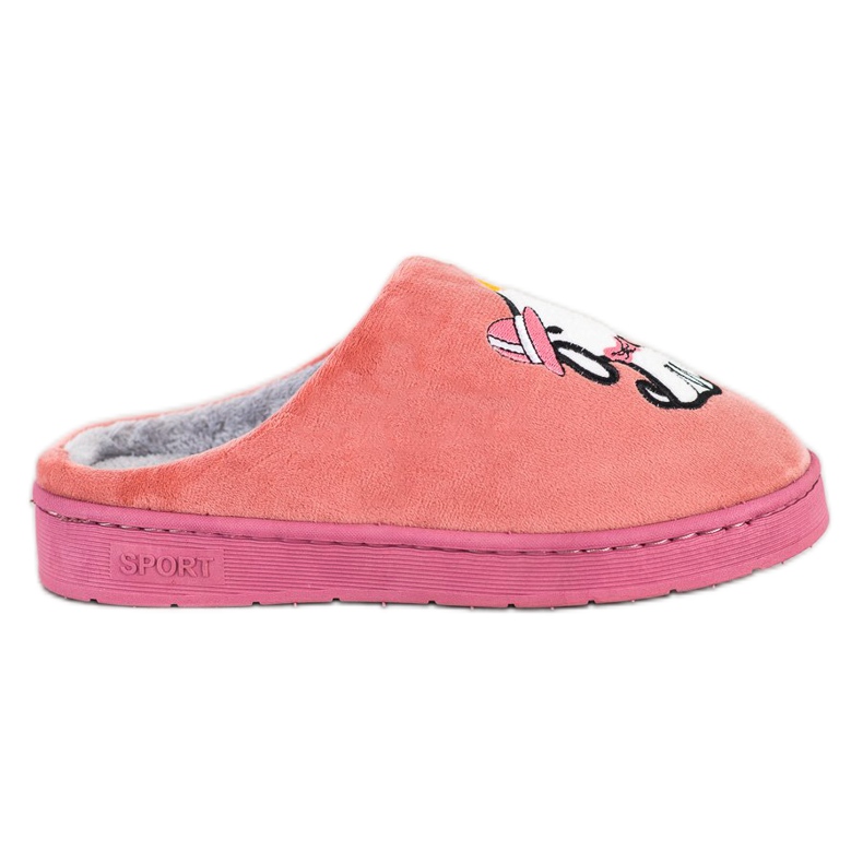 Bona Comfortable Slippers With Application orange pink