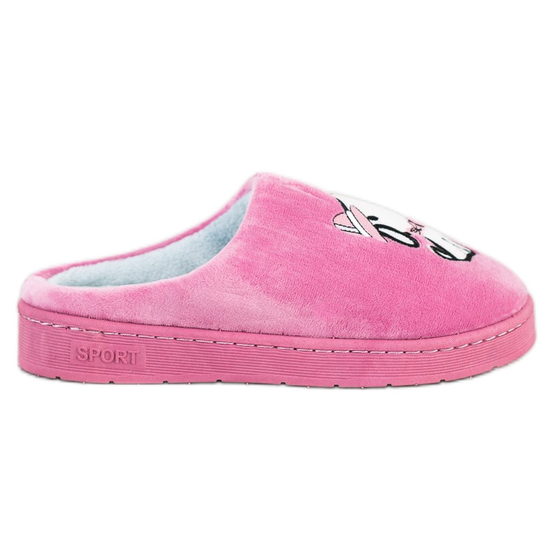 Bona Comfortable Slippers With Application pink