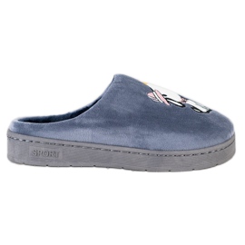 Bona Comfortable Slippers With Application blue Bona Comfortable Slippers With Application blue