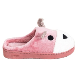 Bona Reindeer slippers beige white pink Bona Reindeer slippers beige white pink