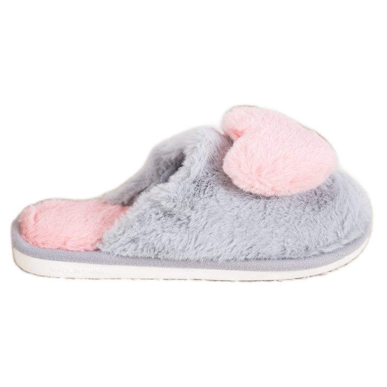 Bona Slippers With A Heart pink grey