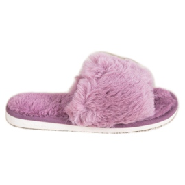 Bona Slippers With Fur purple