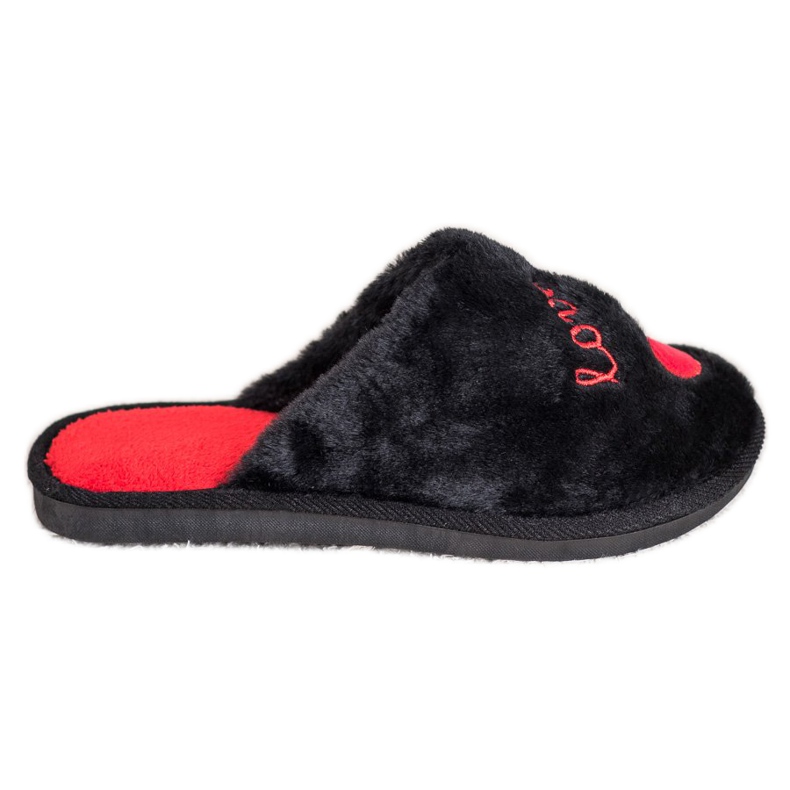 Bona Warm Love Slippers black red