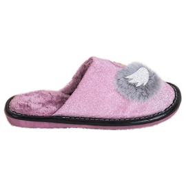 Bona Stylish Slippers With Application purple silver grey