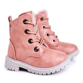 Children's Trappers Boots Warmed With Fur Pink Mia