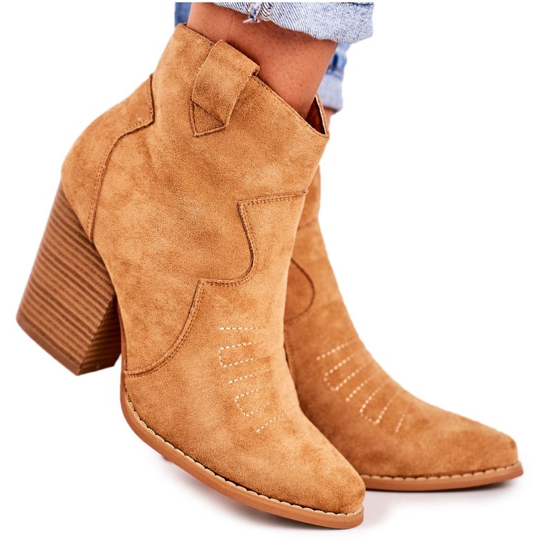 MSMG Women's Warm Cowboy Boots Caramel Margaret brown