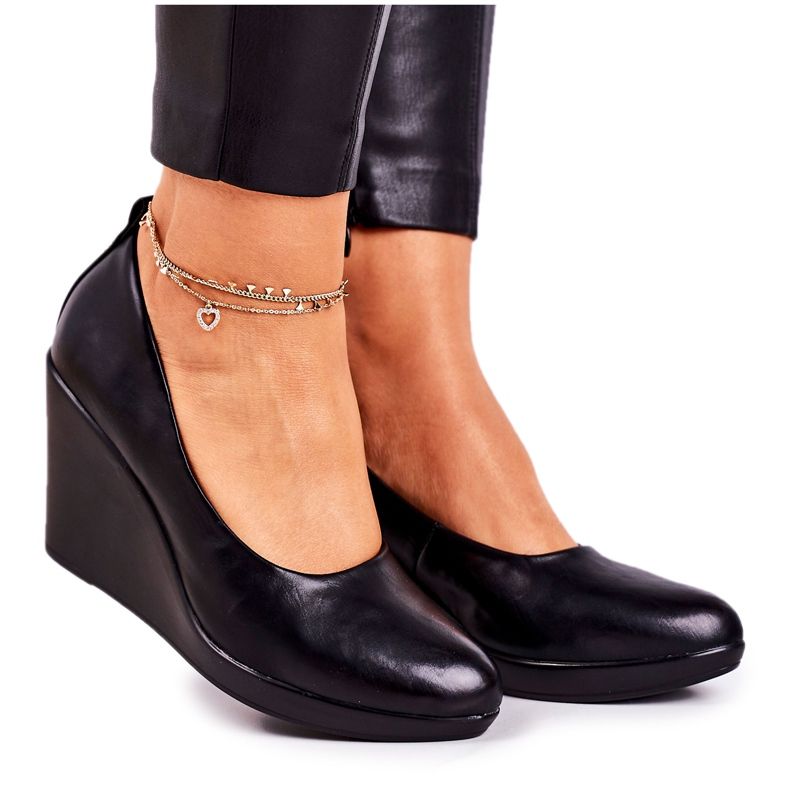 PJ1 Women's Classic Pumps On Wedges Black Ivonne