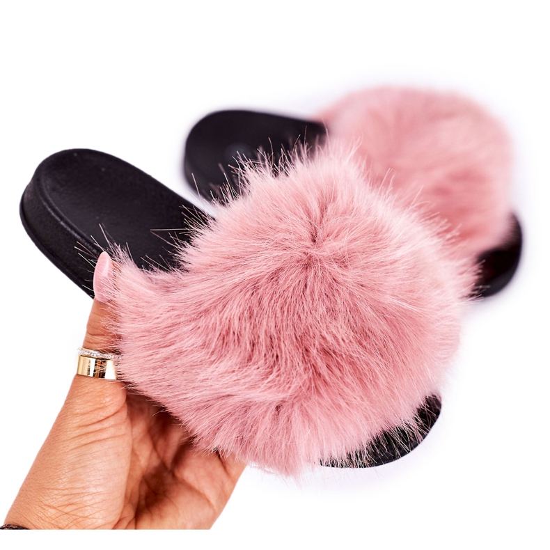 Children's Pink Fashionista Fur Slippers Children's Pink Fashionista Fur Slippers