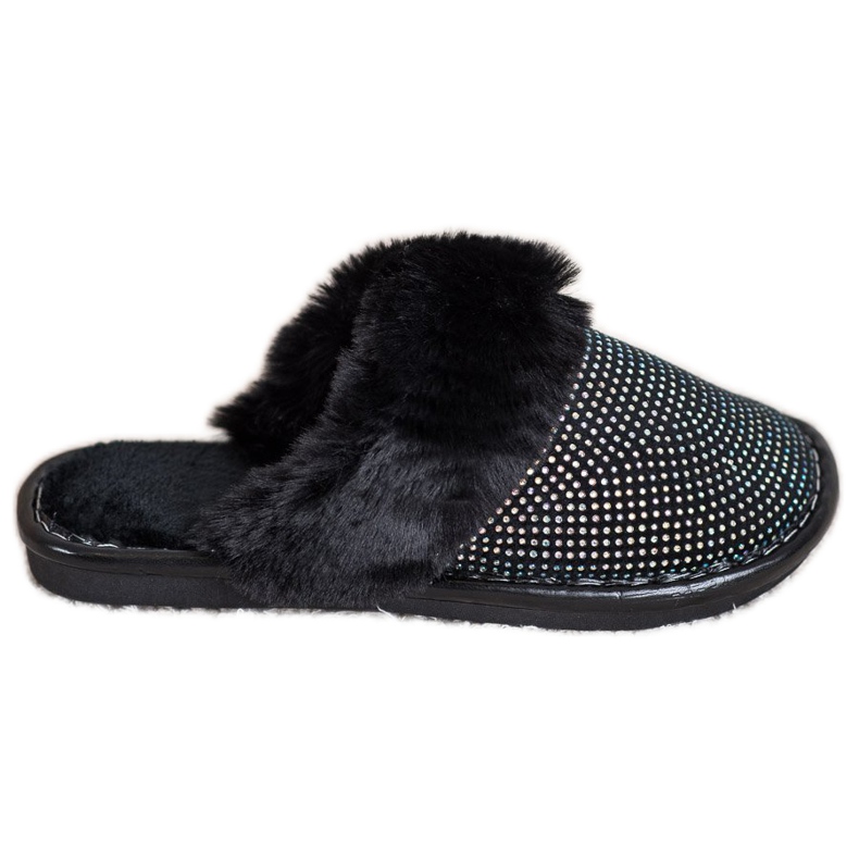 Bona Comfortable Slippers With Fur black