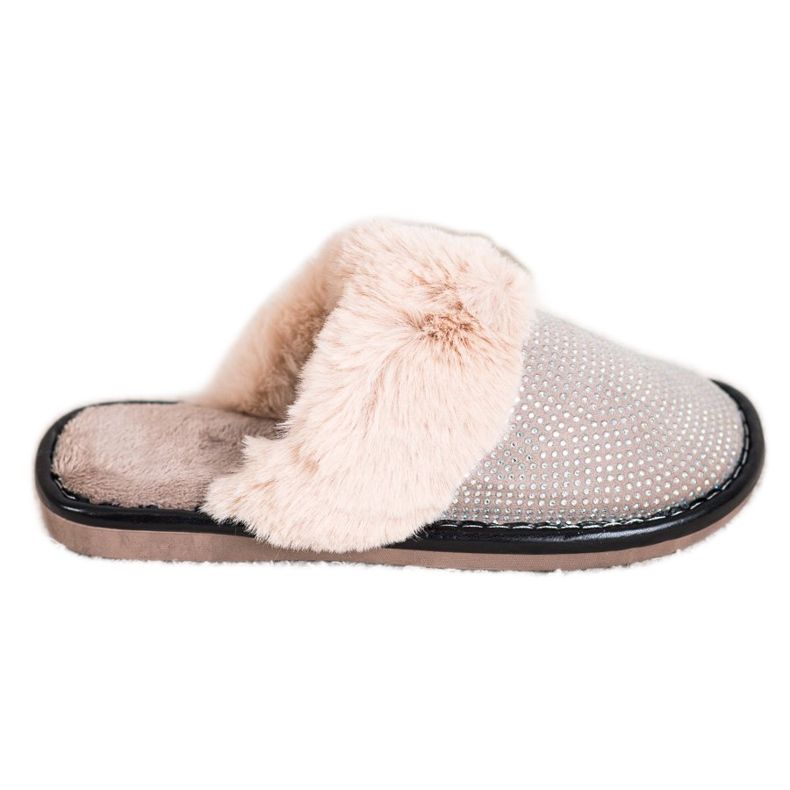 Bona Comfortable Slippers With Fur beige