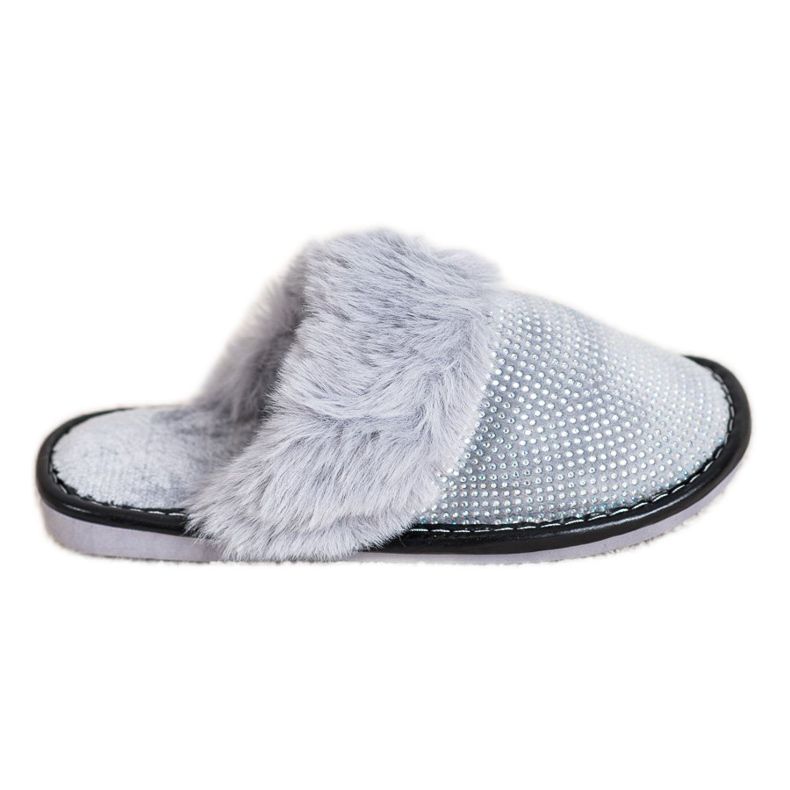 Bona Comfortable Slippers With Fur grey