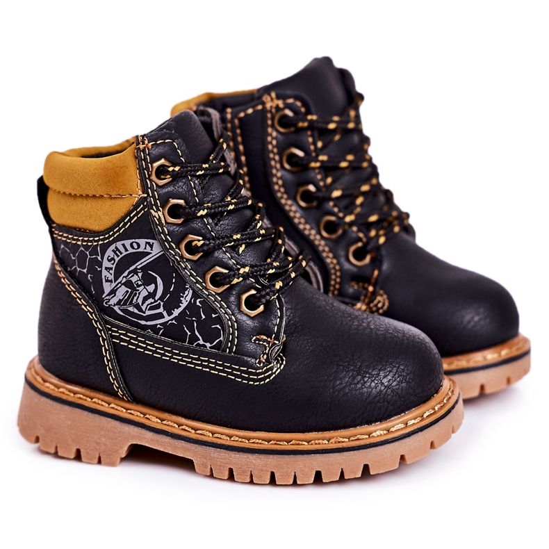 PL1 Children's Warm Boots Trappers On Black Bobby Rubber Sole orange PL1 Children's Warm Boots Trappers On Black Bobby Rubber Sole orange