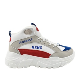 White sneakers, insulated Denim sneakers multicolored