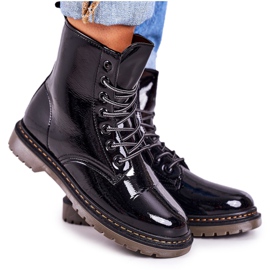 Women's Warm Boots Lacquered Boots Black Thunder