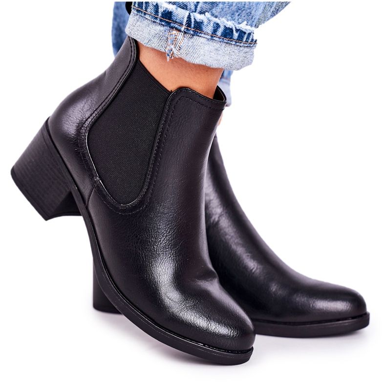 Women's Warm Boots Jodhpur boots On Heel Black Forevermore