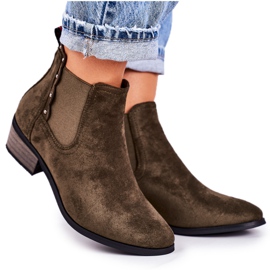PJ1 Women's Classic Chelsea boots Suede Dark Green Walker boots khaki