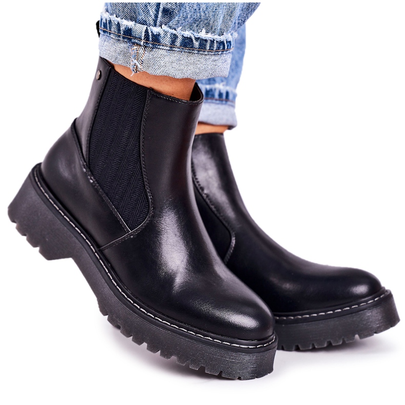 PJ1 Women's Booties Jodhpur boots On a Rubber Sole Voyager Black
