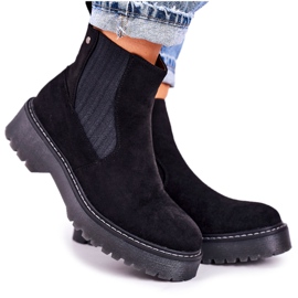 Women's Booties Jodhpur boots On a Rubber Sole Suede Black Voyager