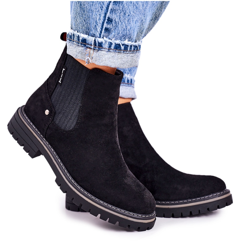 PJ1 Women's Warm Chelsea Boots Black Suede Traveler Boots PJ1 Women's Warm Chelsea Boots Black Suede Traveler Boots