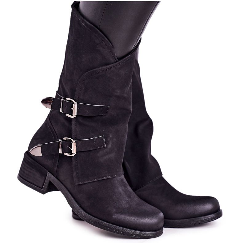 PS1 Women's Warm Boots With Buckles Black Cassidy