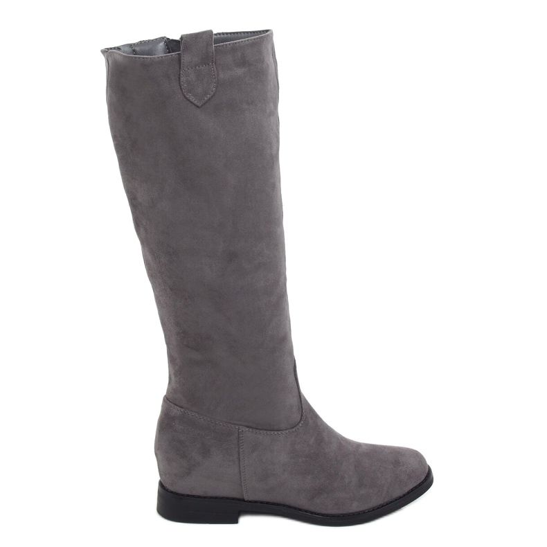 Gray Boots on a hidden wedge heel NC968P Gray grey