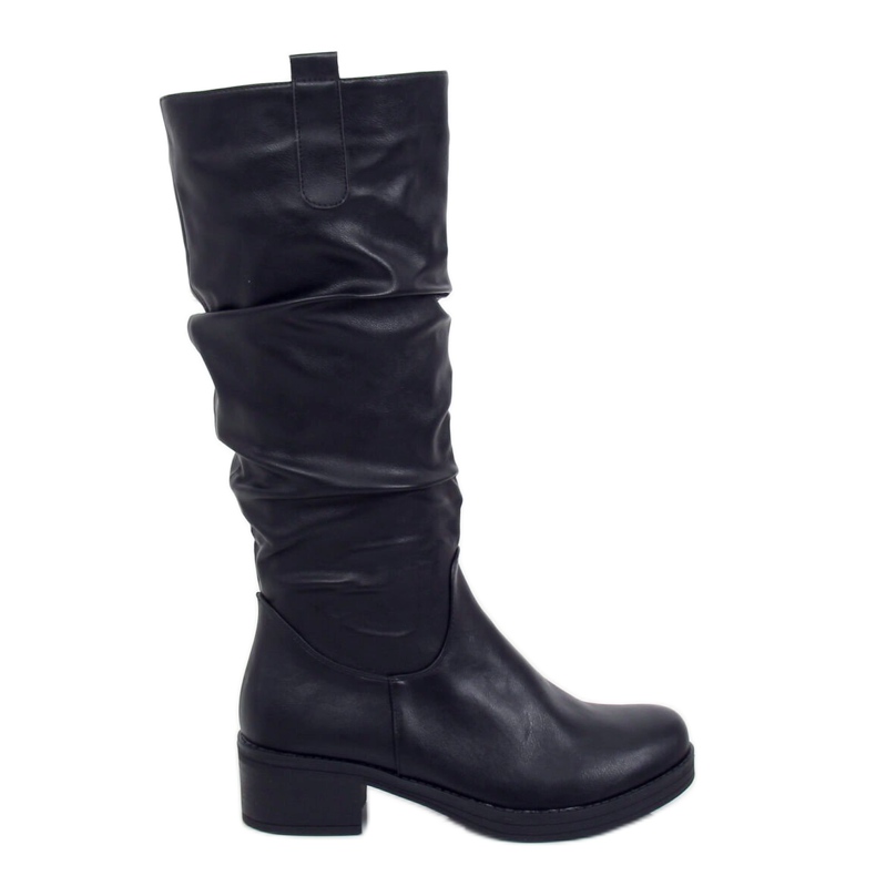 Black low-heeled boots J19-87 Black
